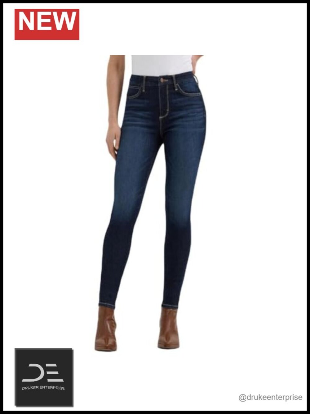 Wrangler Bespoke High Rise Skinny Jeans Curve Enhancing Comfort Stretch Denim